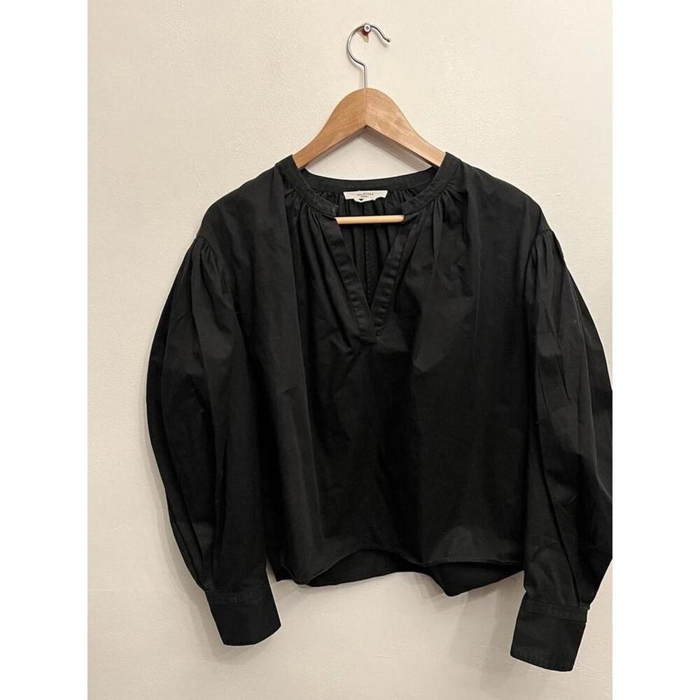 Black Olto Voluminous Sleeve Blouse